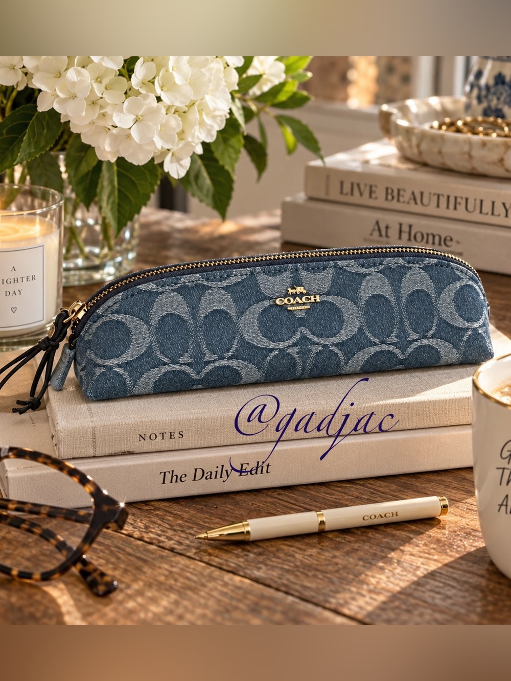 NWT | Coach Pencil Case in Signature Denim